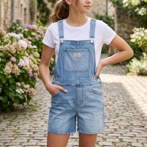 Levi's Light Blue Denim Shortalls for Kids size 10